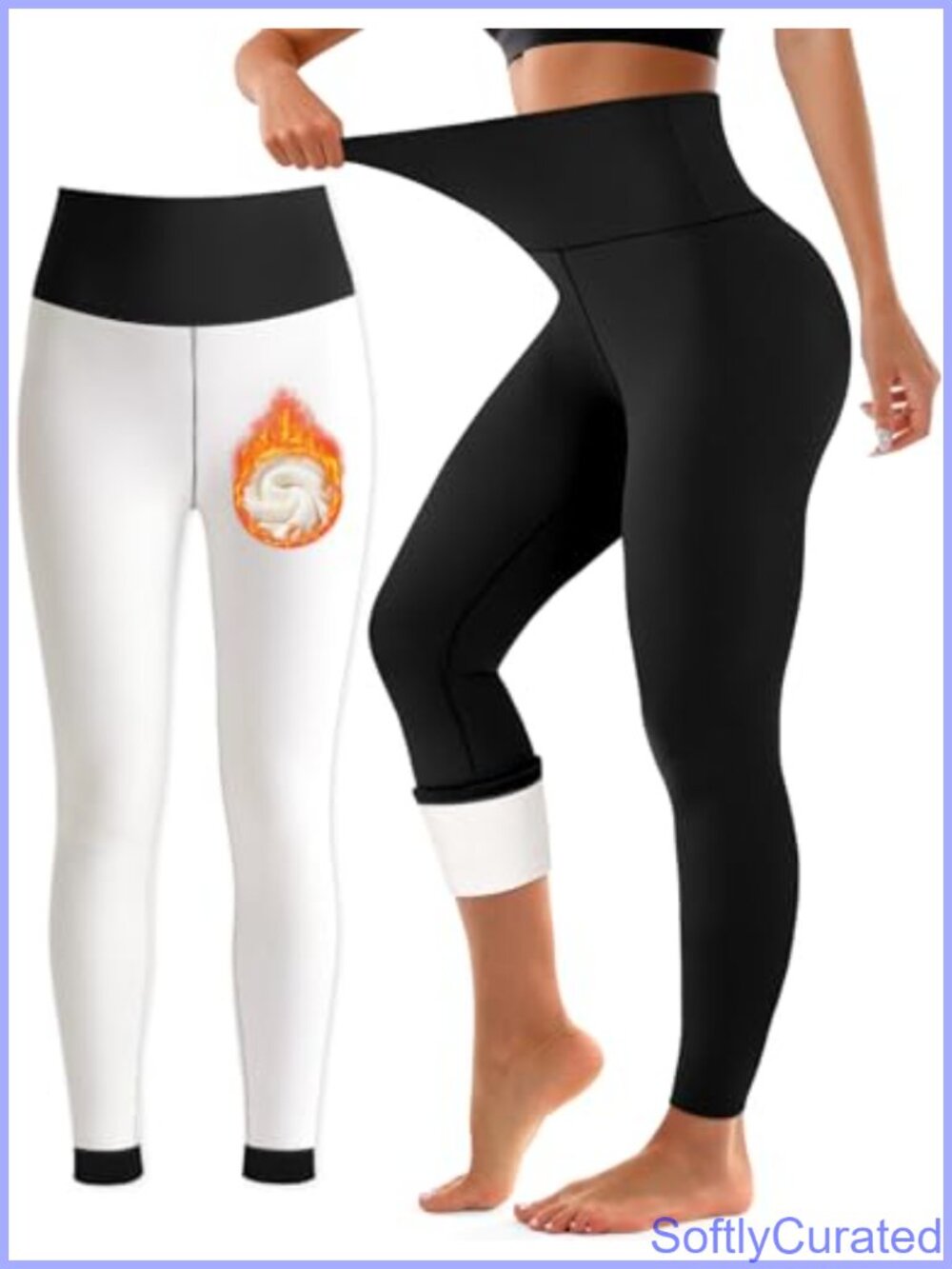 Fleece Lined Leggings High Waisted Tummy Control Thermal Winter Yoga Pants